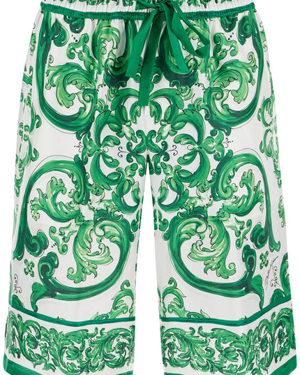 Dolce & Gabbana maiolica print silk bermuda