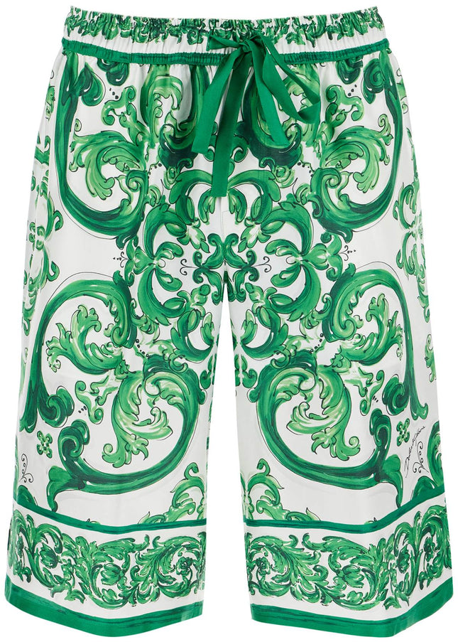 Dolce & Gabbana maiolica print silk bermuda