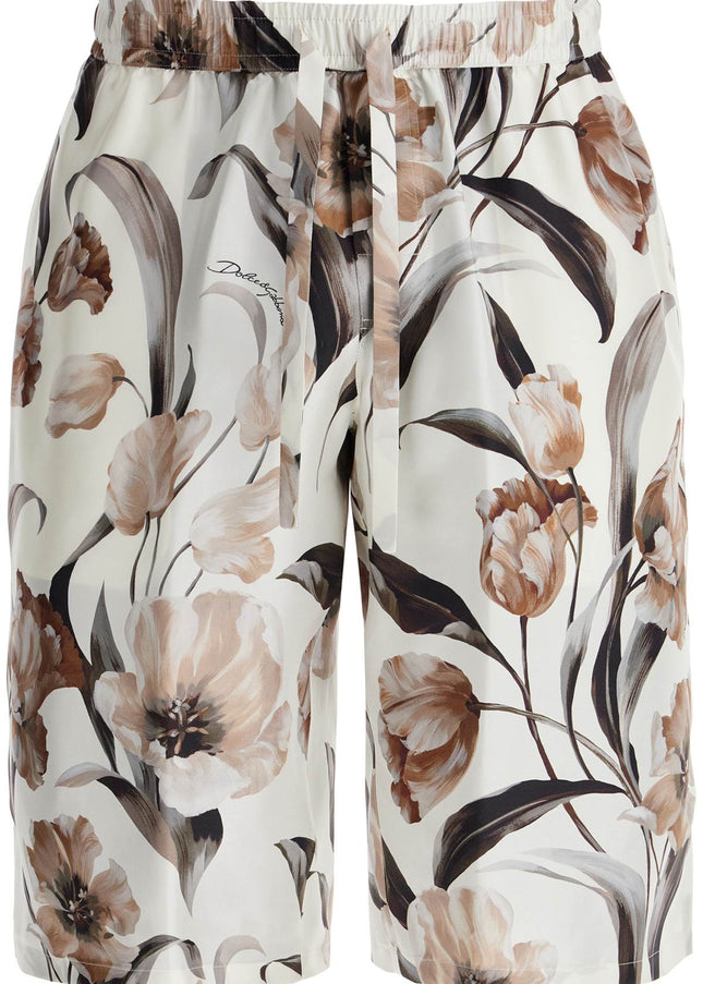 Dolce & Gabbana silk bermuda shorts with floral print set