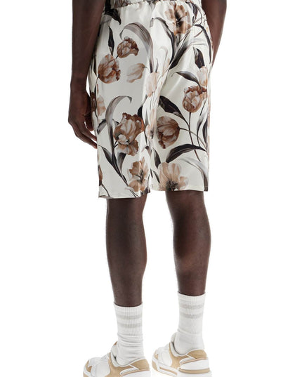 Dolce & Gabbana silk bermuda shorts with floral print set