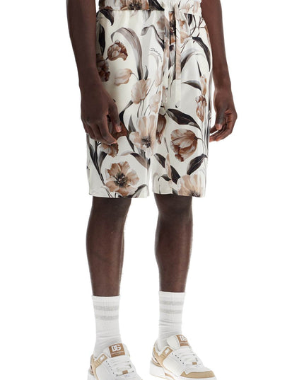 Dolce & Gabbana silk bermuda shorts with floral print set