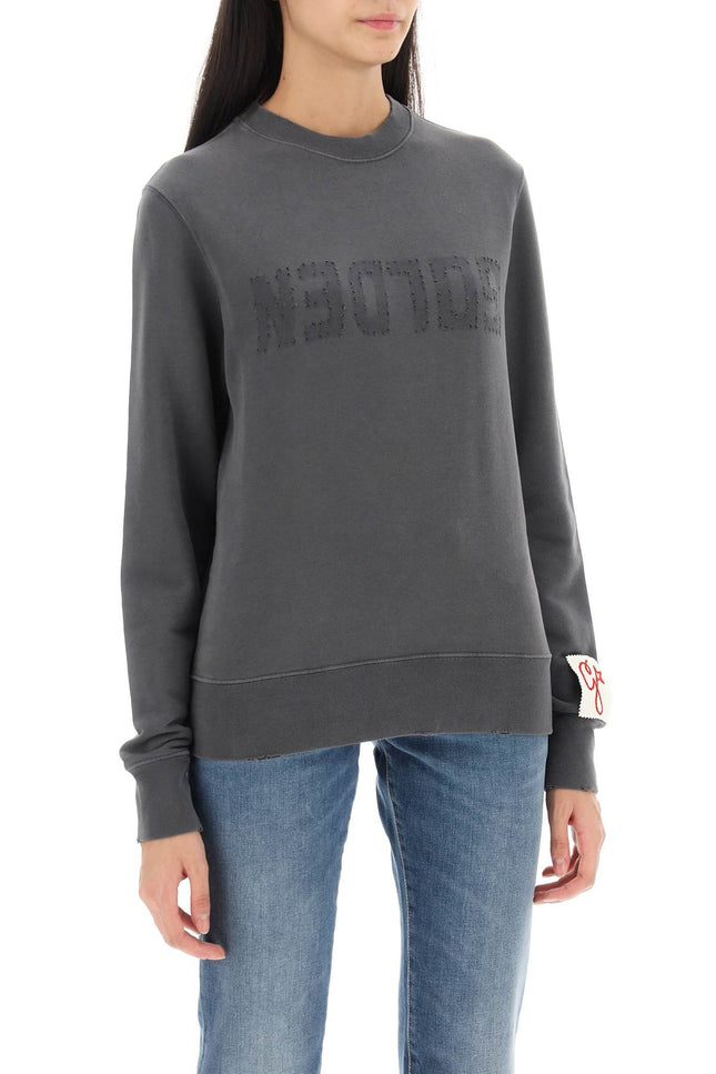 Golden Goose athena crew-neck sweatshirt with distressed logo