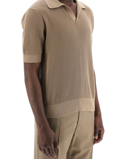 Dolce & Gabbana cotton ribbed perforated polo shirt