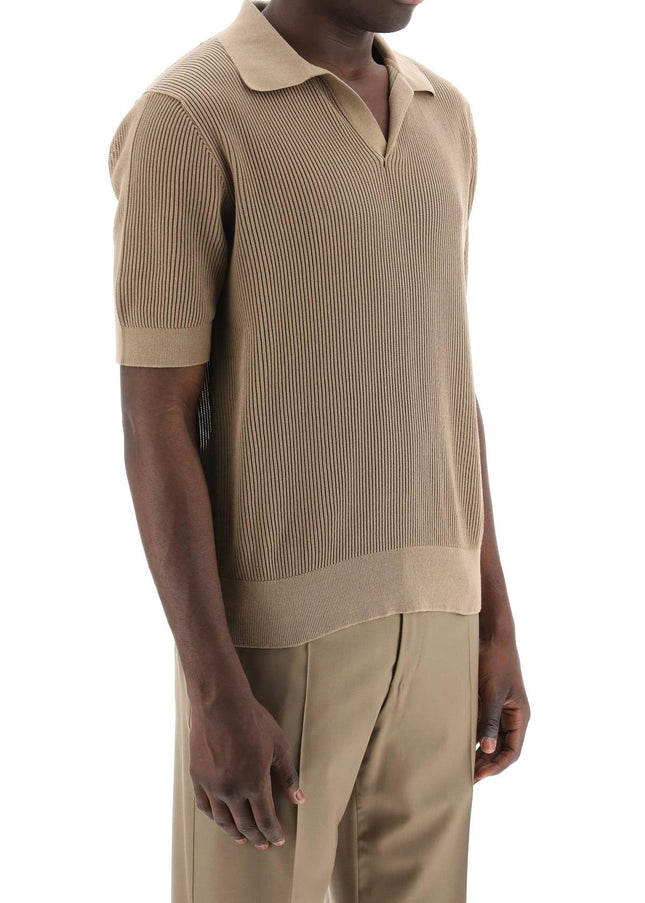 Dolce & Gabbana cotton ribbed perforated polo shirt