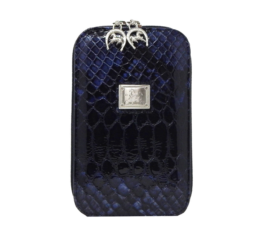 Galope Patent Leather Phone Purse Navy