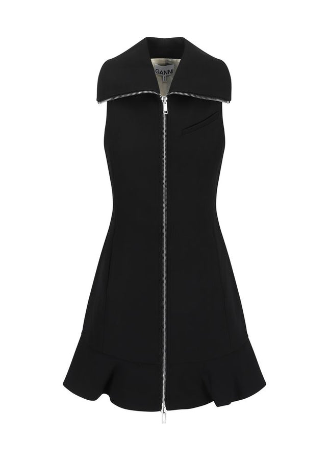 Ganni Bonded Crepe Mini Dress