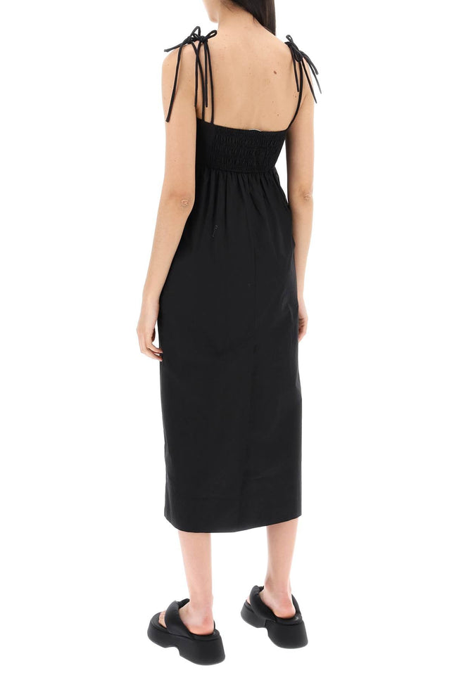 Ganni Cotton Poplin Midi Dress In-women > clothing > dresses > midi-Ganni-Urbanheer