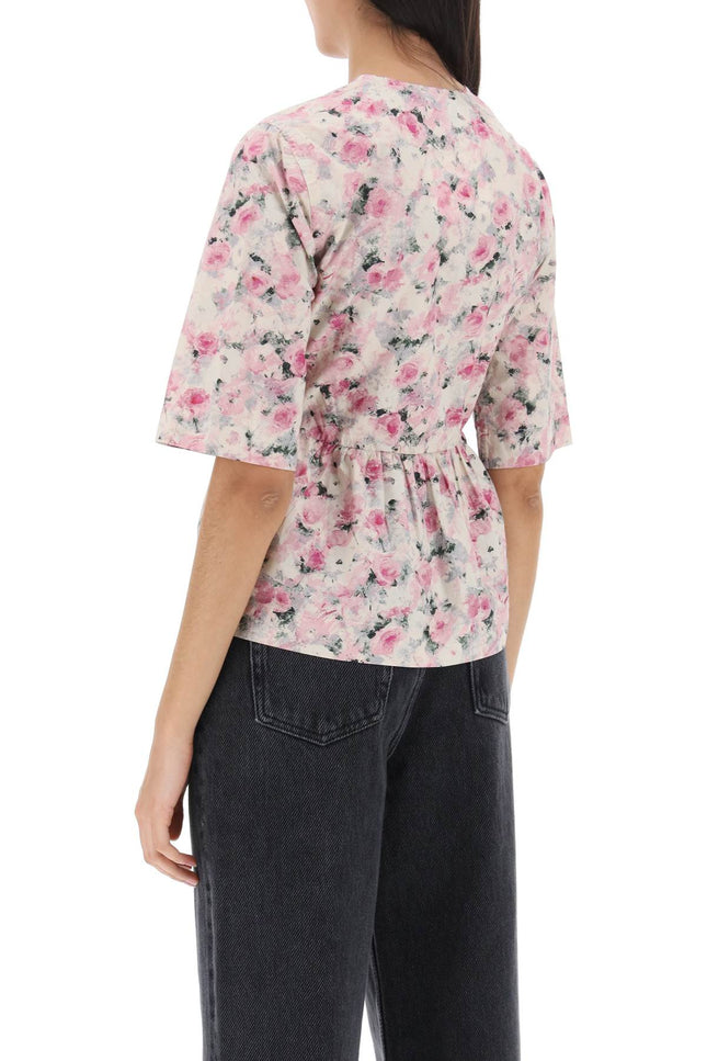 Ganni floral peplum blouse-women > clothing > shirts and blouses > blouses-Ganni-Urbanheer