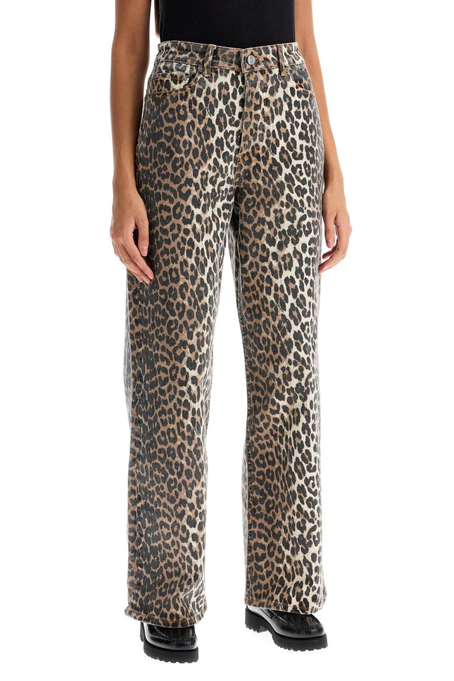 Ganni "animal print denim izey jeans