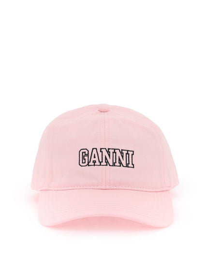 Ganni baseball cap with logo embroidery