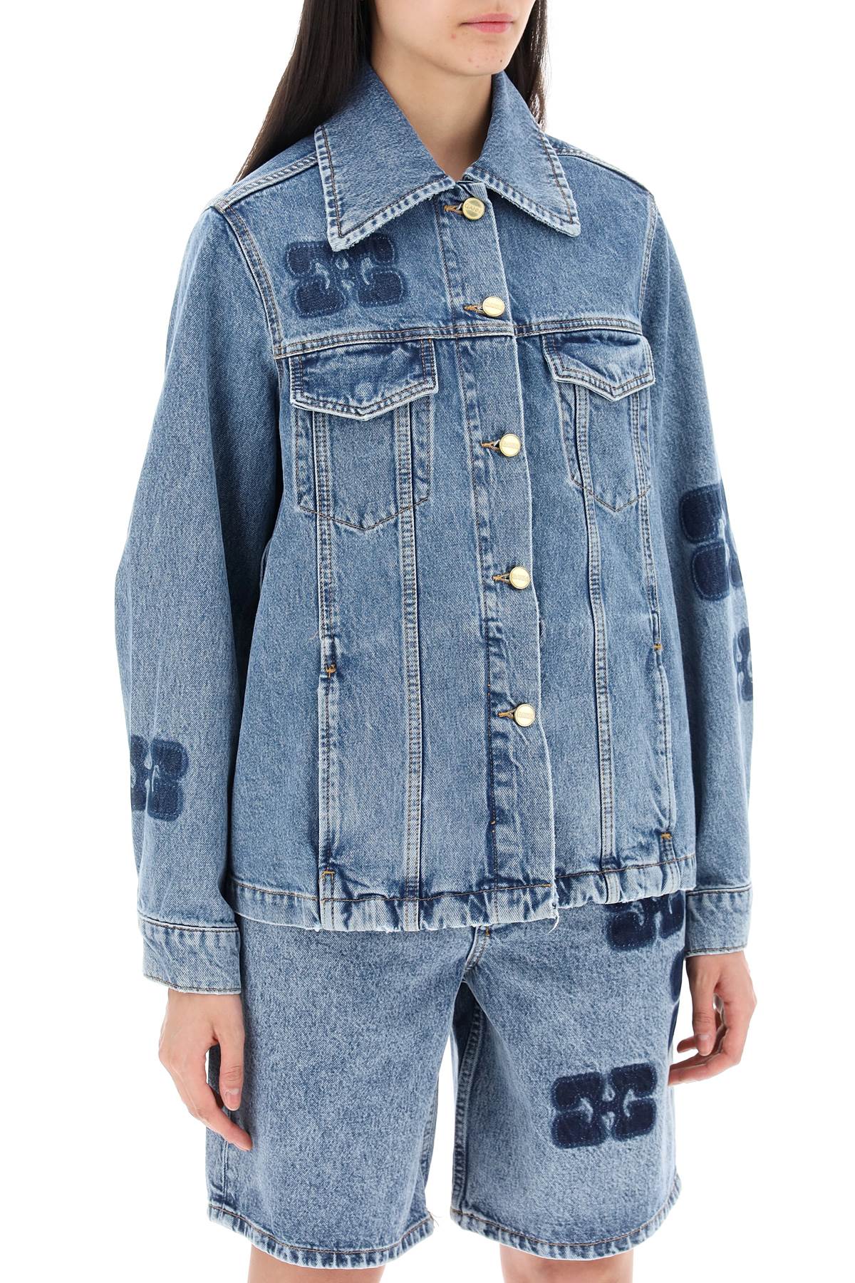 Ganni denim jacket with patch detail