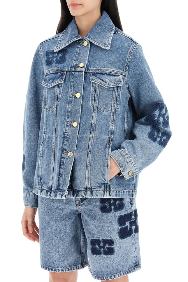 Ganni denim jacket with patch detail