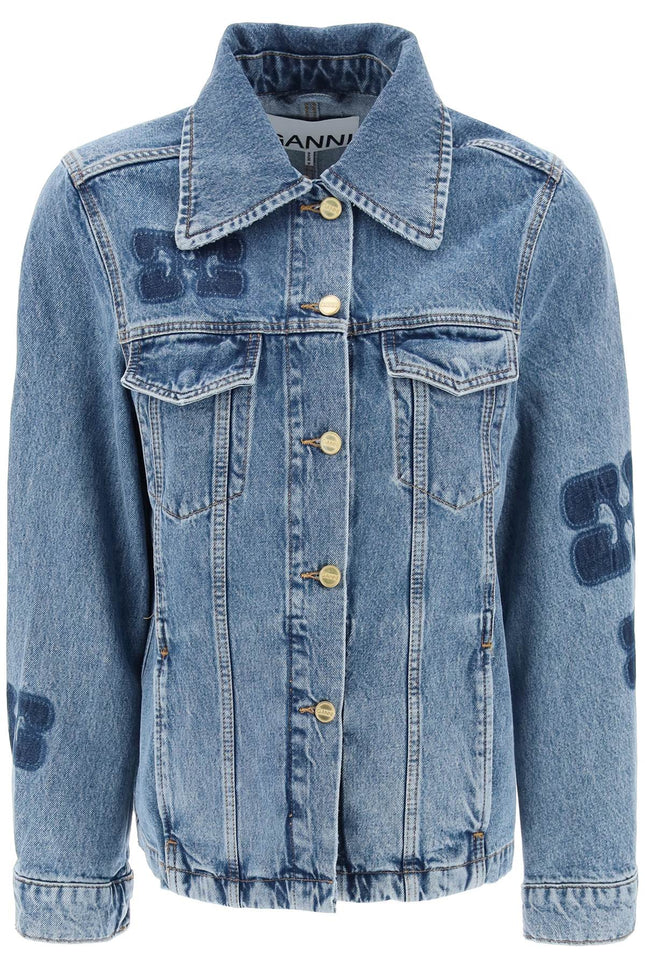 Ganni denim jacket with patch detail