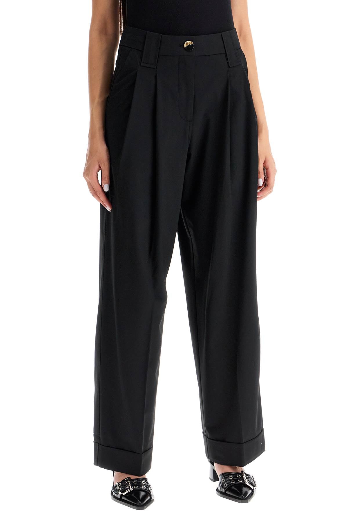Ganni "flowy trousers with two ple
