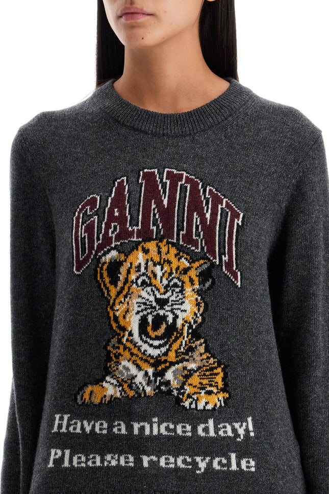 Ganni graphic pattern pullover sweater