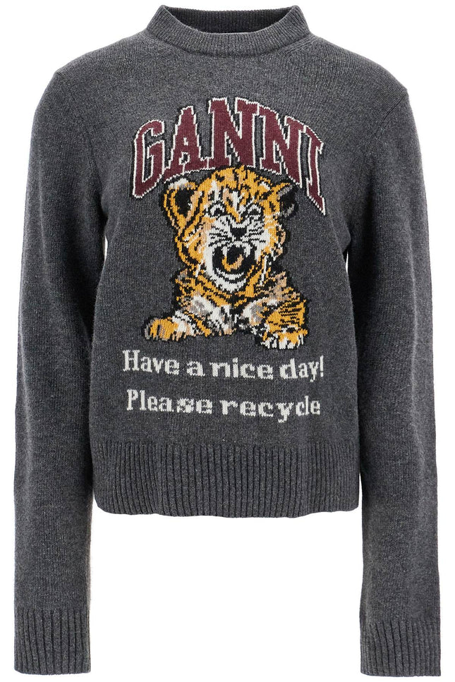 Ganni graphic pattern pullover sweater