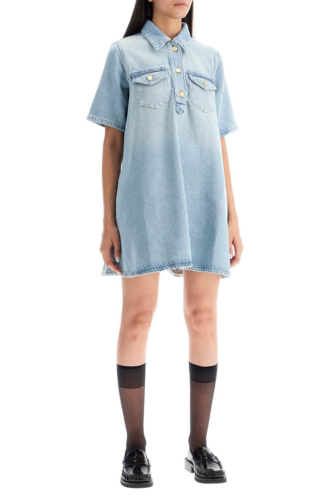 Ganni heavy denim mini dress - Blue