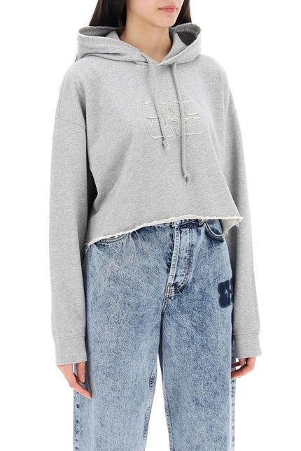 Ganni isoli cropped hoodie-women > clothing > tops > sweatshirts-Ganni-Urbanheer
