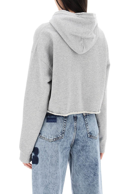Ganni isoli cropped hoodie-women > clothing > tops > sweatshirts-Ganni-Urbanheer