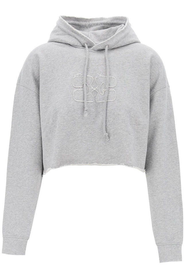 Ganni isoli cropped hoodie-women > clothing > tops > sweatshirts-Ganni-Urbanheer