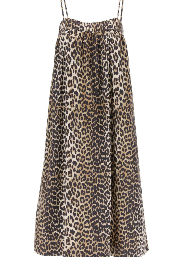 Ganni leopard print flared midi dress-Dress-GANNI-34-Urbanheer