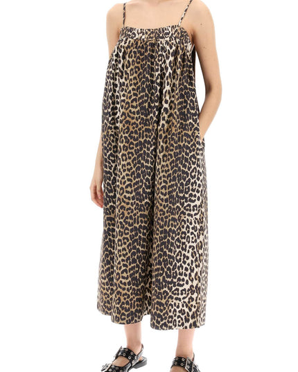 Ganni leopard print flared midi dress-Dress-GANNI-Urbanheer