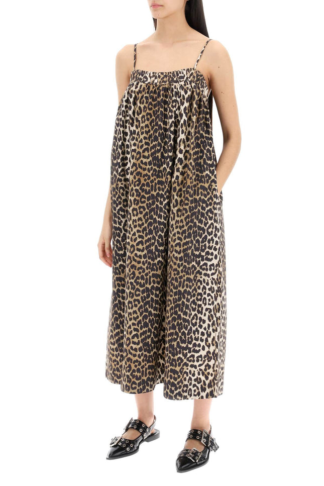 Ganni leopard print flared midi dress-Dress-GANNI-Urbanheer