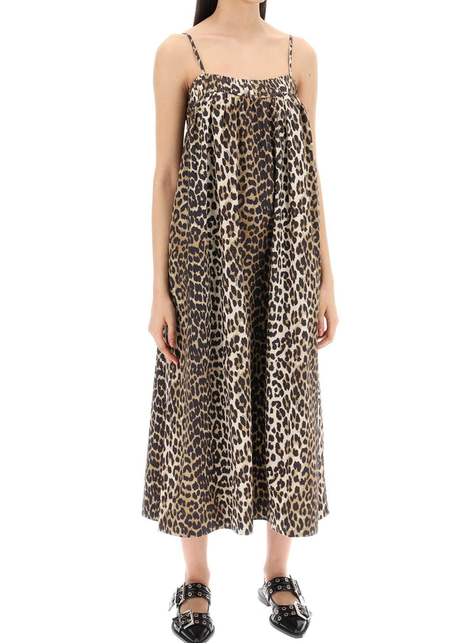 Ganni leopard print flared midi dress-Dress-GANNI-Urbanheer