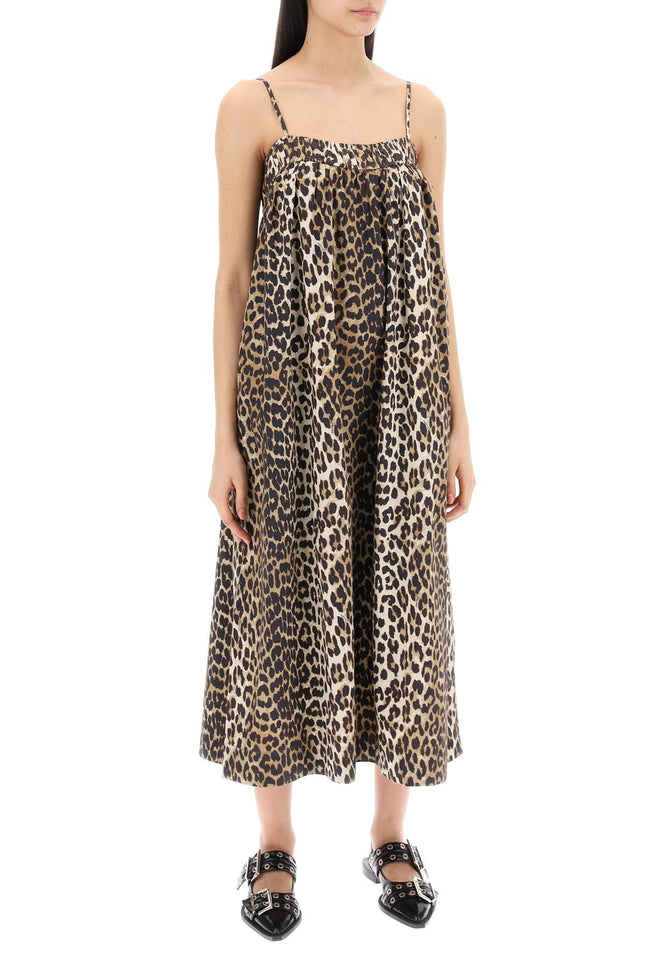 Ganni leopard print flared midi dress-Dress-GANNI-Urbanheer