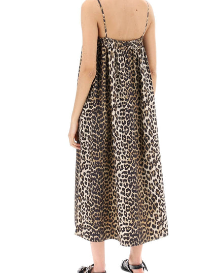 Ganni leopard print flared midi dress-Dress-GANNI-Urbanheer