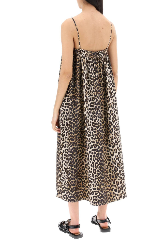 Ganni leopard print flared midi dress-Dress-GANNI-Urbanheer