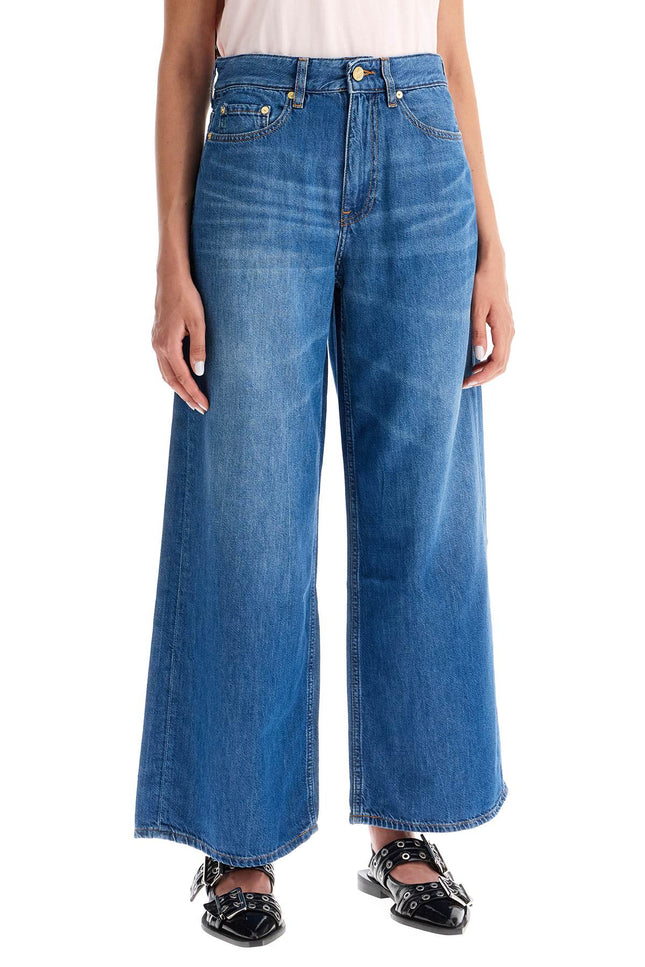 Ganni lightweight denim wide leg jeans - Blue