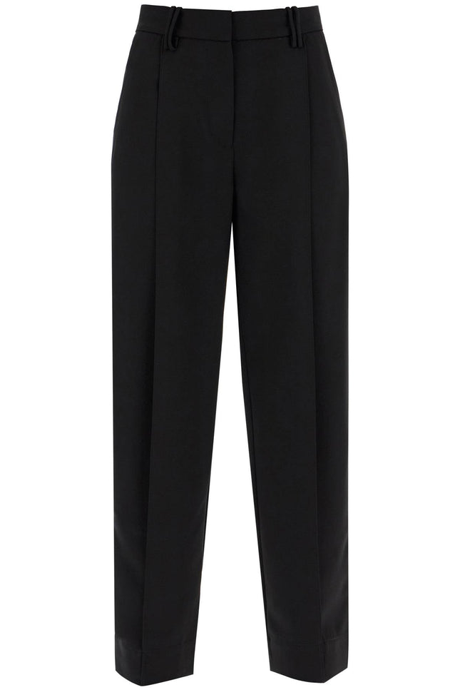 Ganni lightweight pants with pleats - Black