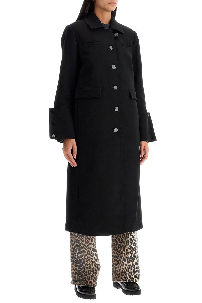 Ganni long single-breasted coat