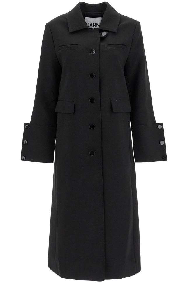 Ganni long single-breasted coat