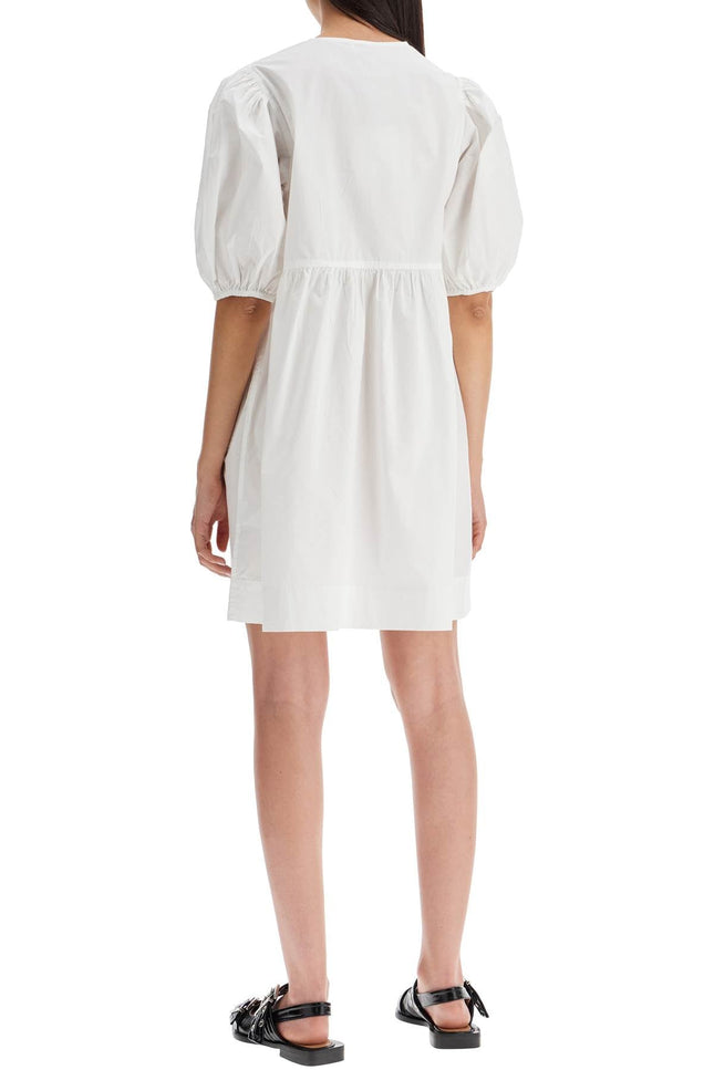 Ganni mini poplin dress with bow accents