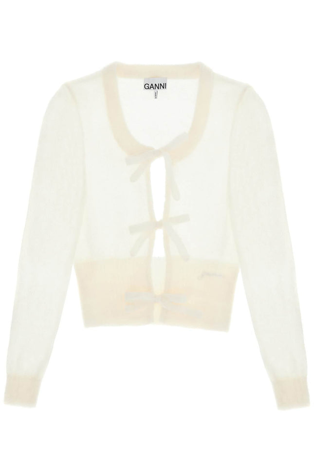 Ganni mohair cardigan with bow accents