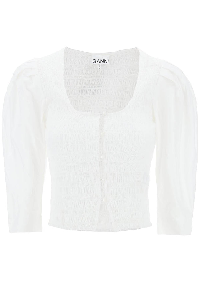 Ganni "poplin smock blouse