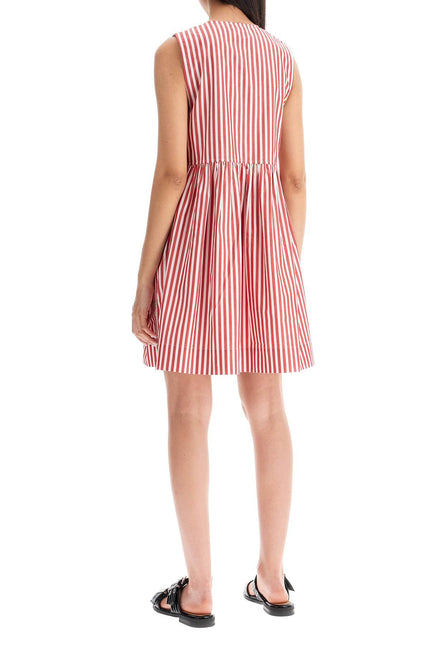 Ganni striped mini dress with bow accents