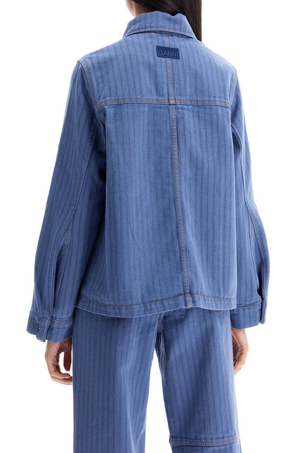 Ganni "striped overdyed denim jacket