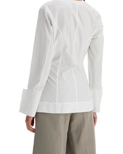 Ganni v-neck shirt with collar