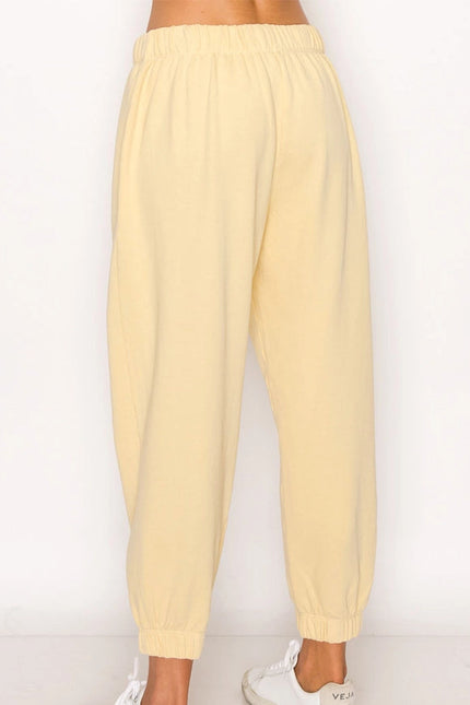 Garment Dye Cotton Terry Sweat Pants By-Pants-amente-M/L-Hazel-Urbanheer