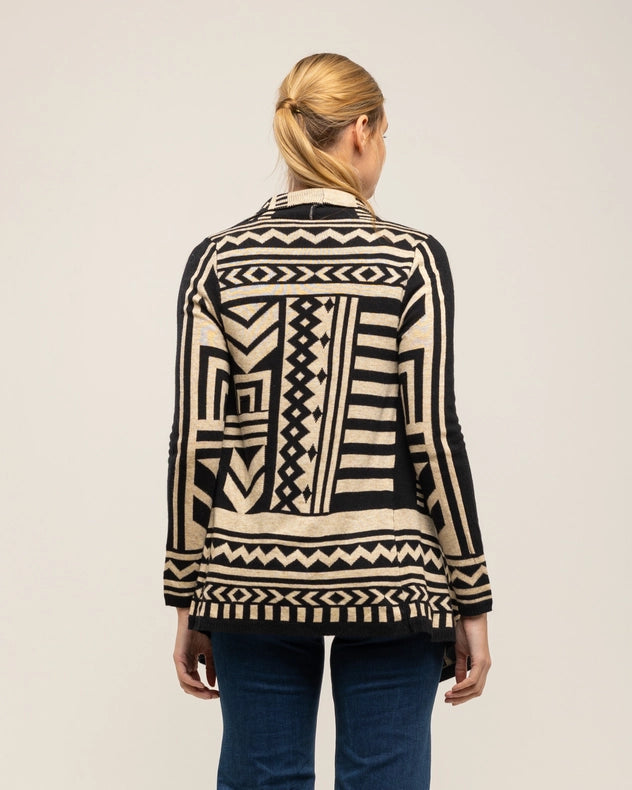 Geometric Print Knitted Jacket