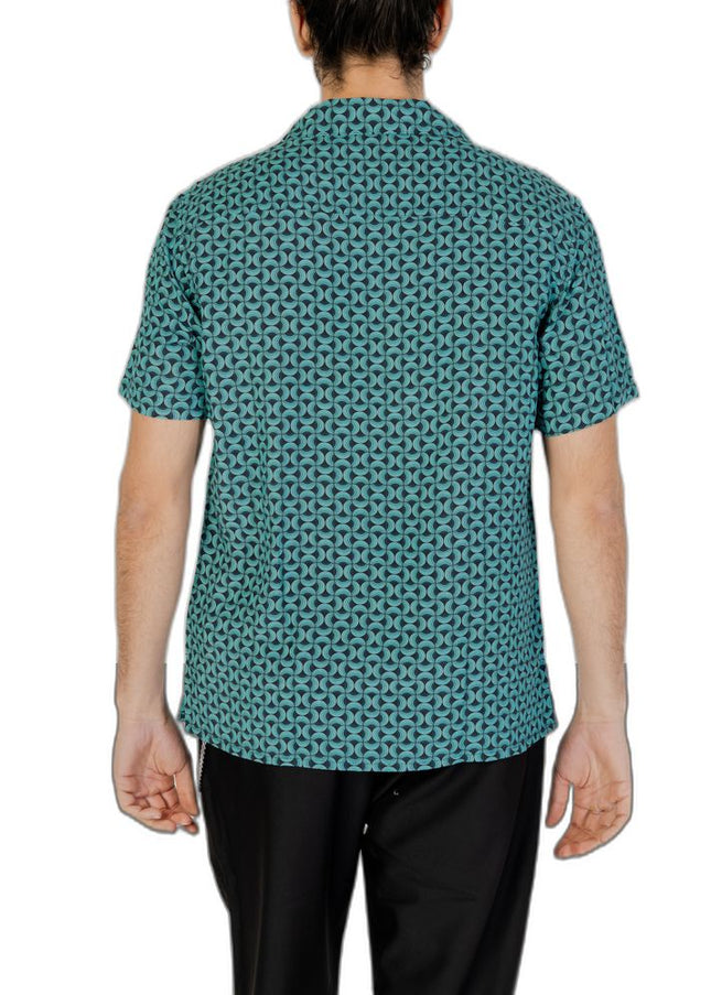 Gianni Lupo Turquoise Viscose Shirt