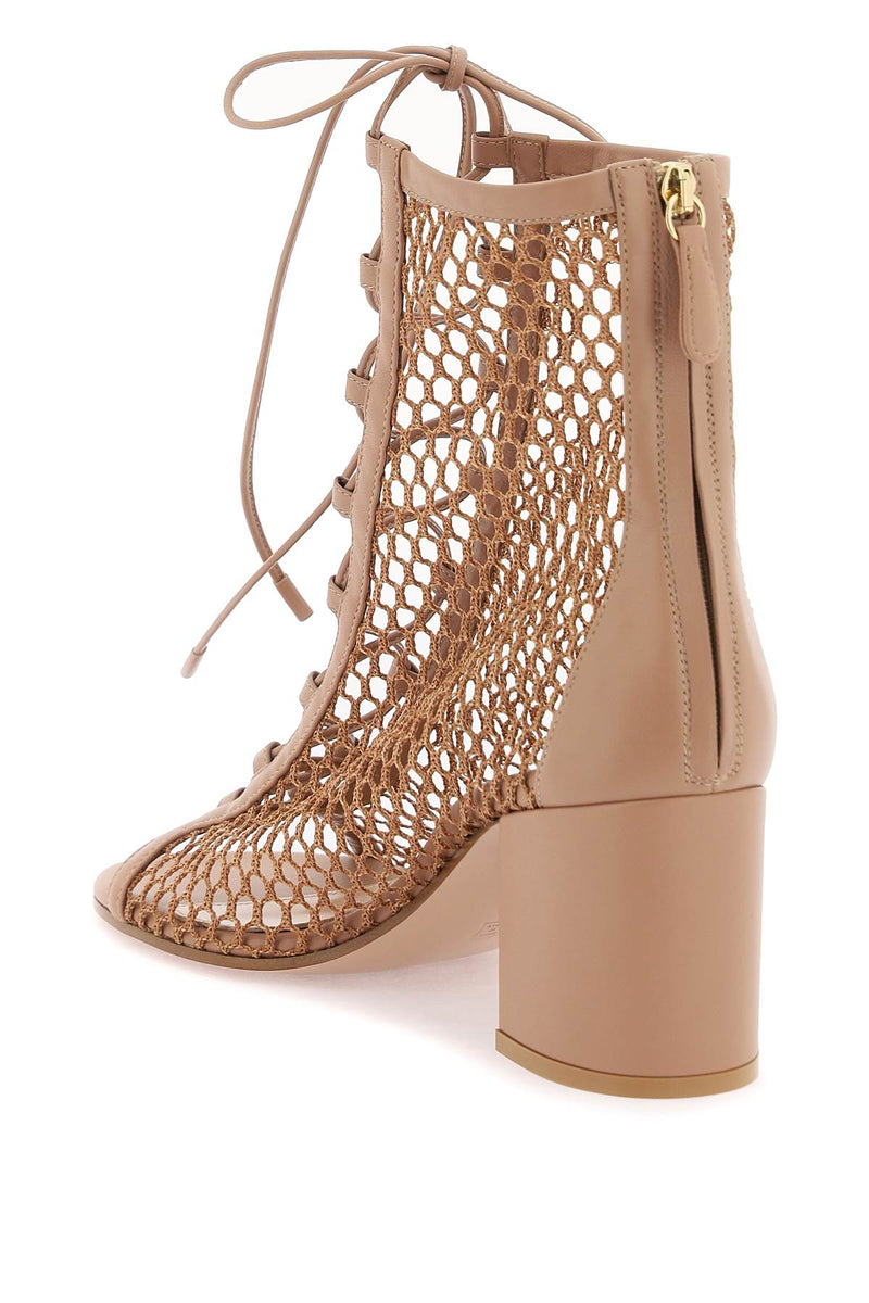 Gianvito rossi open-toe mesh ankle boots with-women > shoes > boots > ankle boots-Gianvito Rossi-Urbanheer