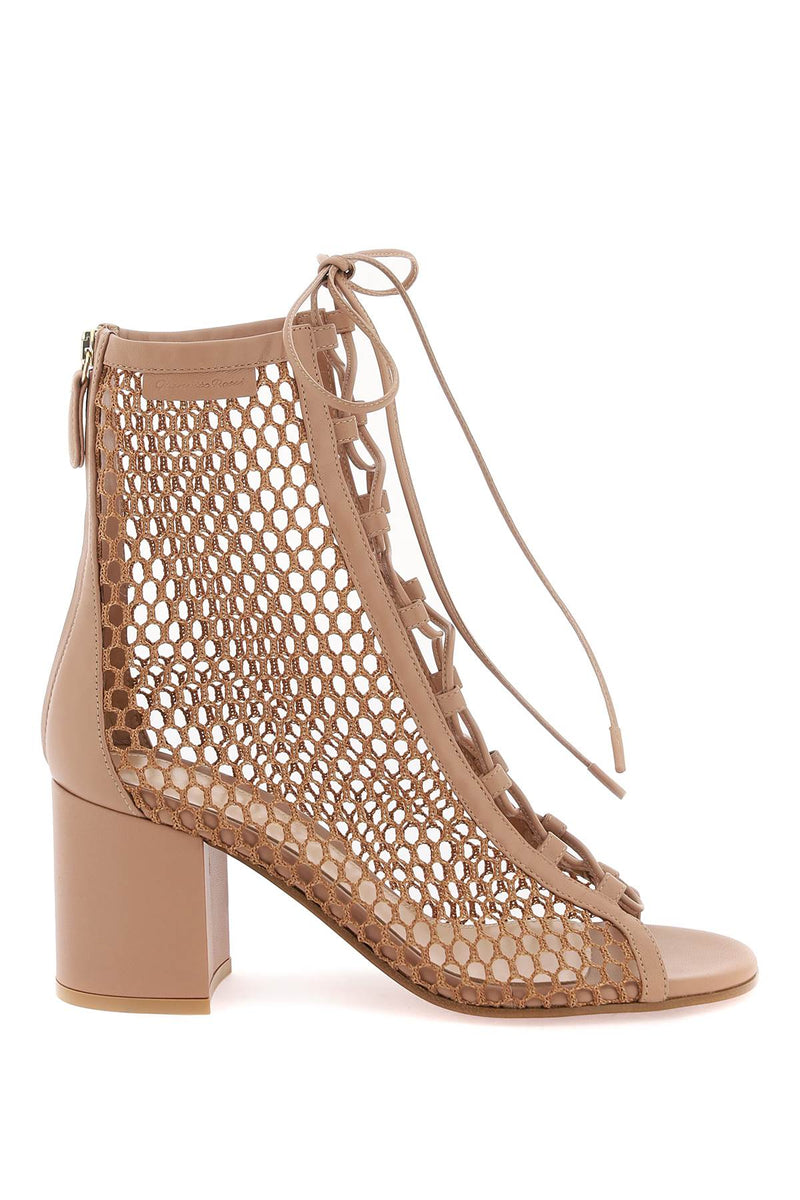 Gianvito rossi open-toe mesh ankle boots with-women > shoes > boots > ankle boots-Gianvito Rossi-Urbanheer