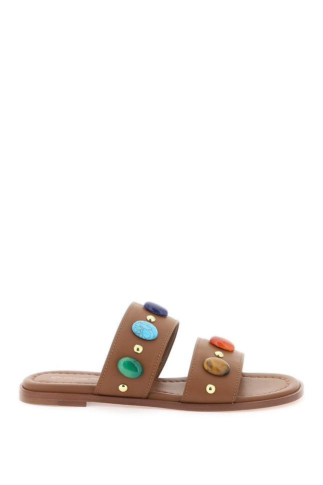 Gianvito Rossi "slides with natural stone embell