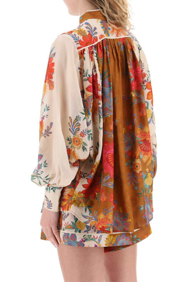 'Ginger' Blouse With Floral Motif-women > clothing > shirts and blouses > shirts-Zimmermann-2-Beige-Urbanheer