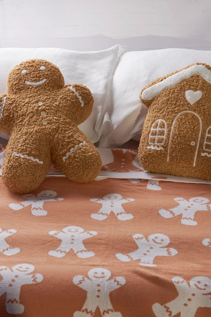 Gingerbread House Shaped Pillow