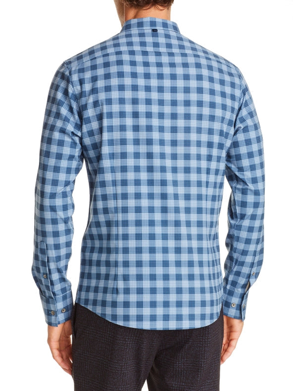 Gingham Check 4-Way Stretch Long Sleeve Shirt